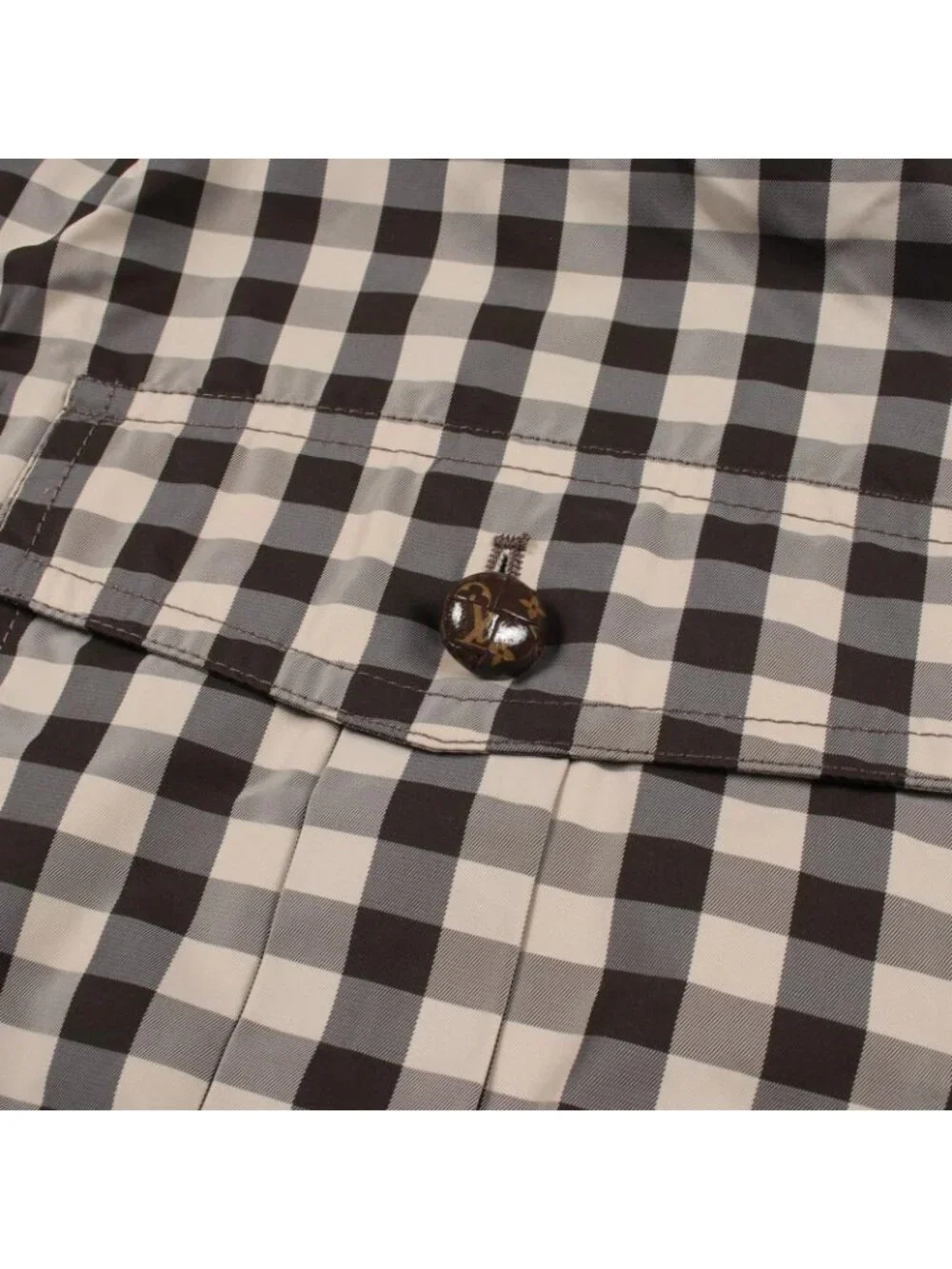 Louis Vuitton Nylon Jacket Monogram Gingham Check Hooded